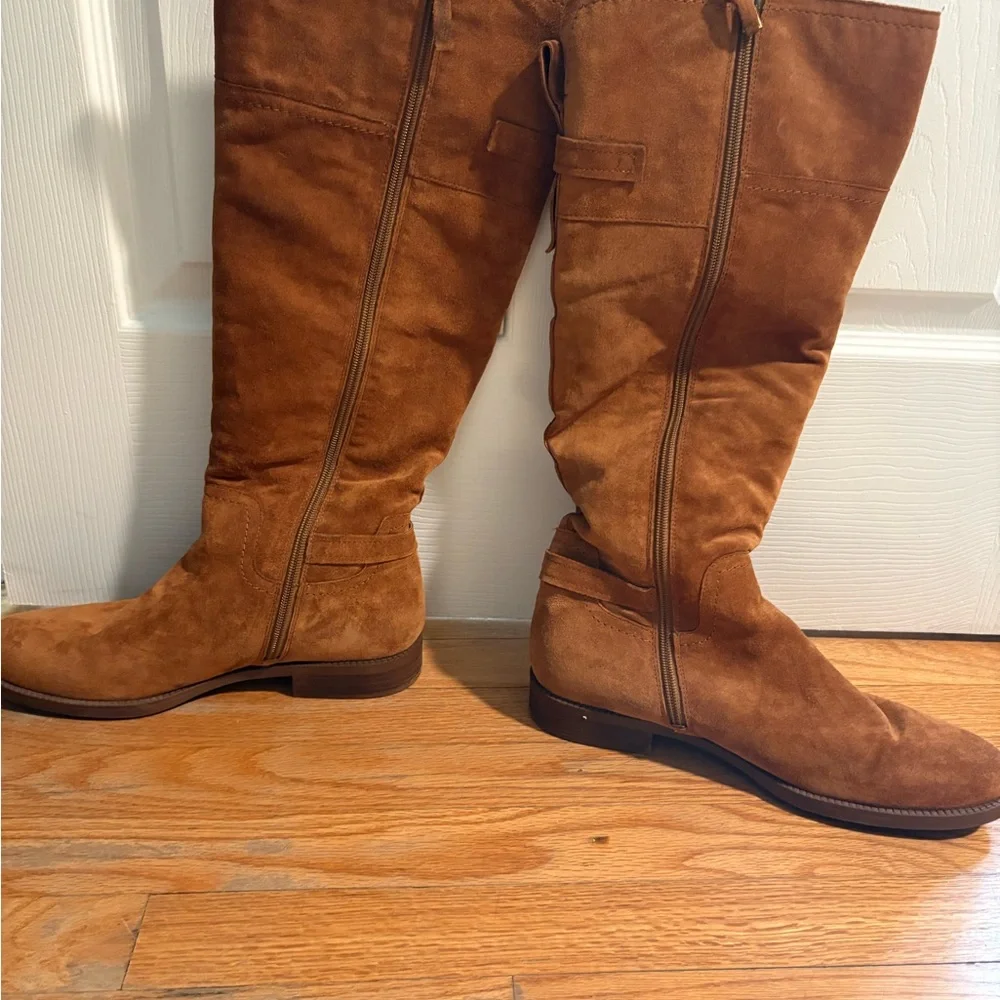 Franco Sarto Brown Suede Knee-High Boots - Picture 2 of 5
